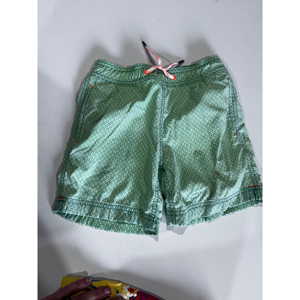 Crewcuts J.Crew Boys Green Geometric Print Swim Trunks Size 5 Board Shorts
